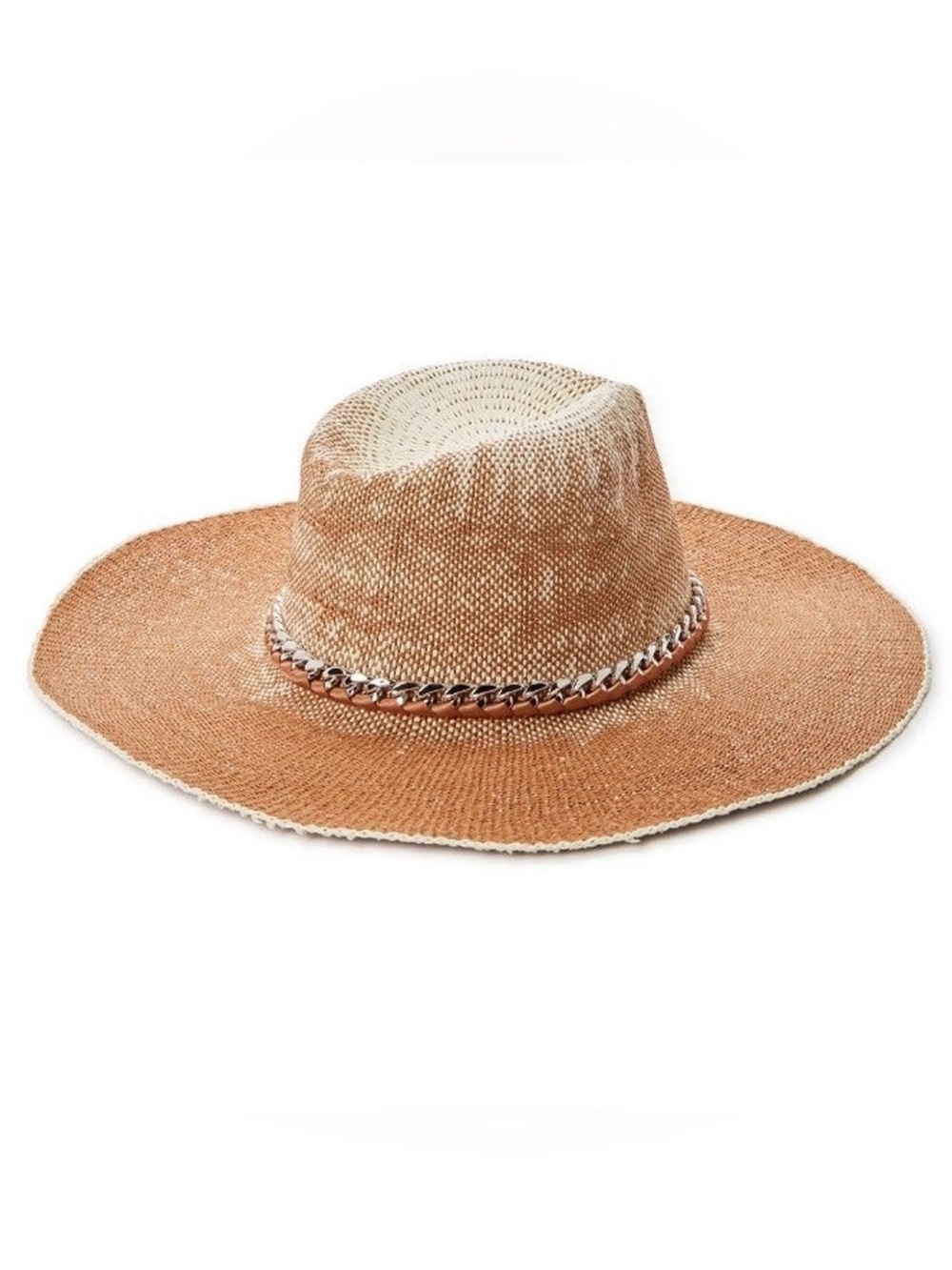 Madden NYC by Steve Madden Ombre Straw Hat with Chain Detail. Adjustable. OS